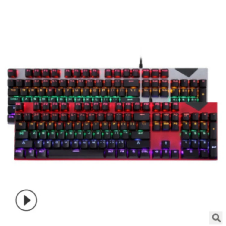 

Hight Quality metal USB wired 104 key ABS two-color keycap mechanical keyboard, Black color