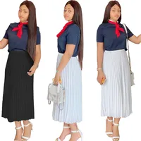 

New Coming Autumn Custom Skirts Women Ladies Fashion Sexy Solid Color Pleated Women Long Skirt Supplier In China