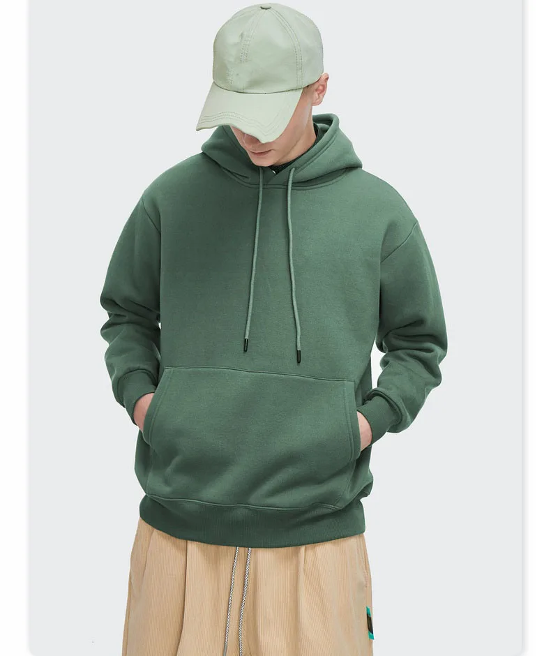 

high quality 100% cotton hoodie blank designer lime green oversized Thick 350 gsm men's knitted hoodies & sweatshirts