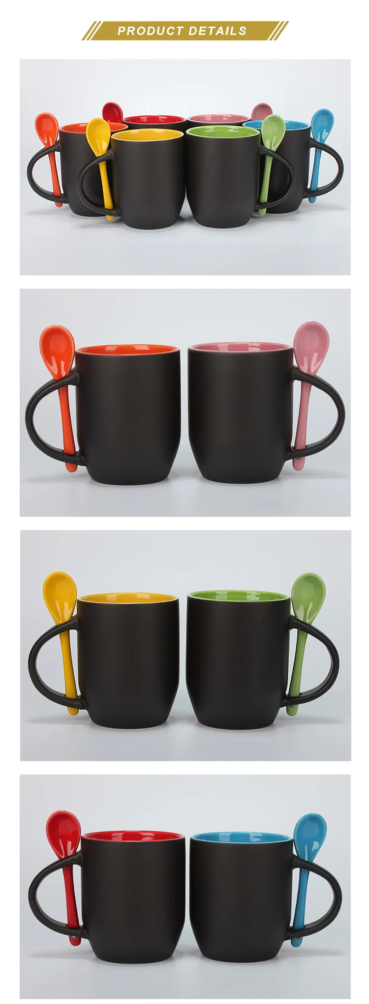 11oz Personalized Ceramic  sublimation  color-changing Coffee Mug with Spoon