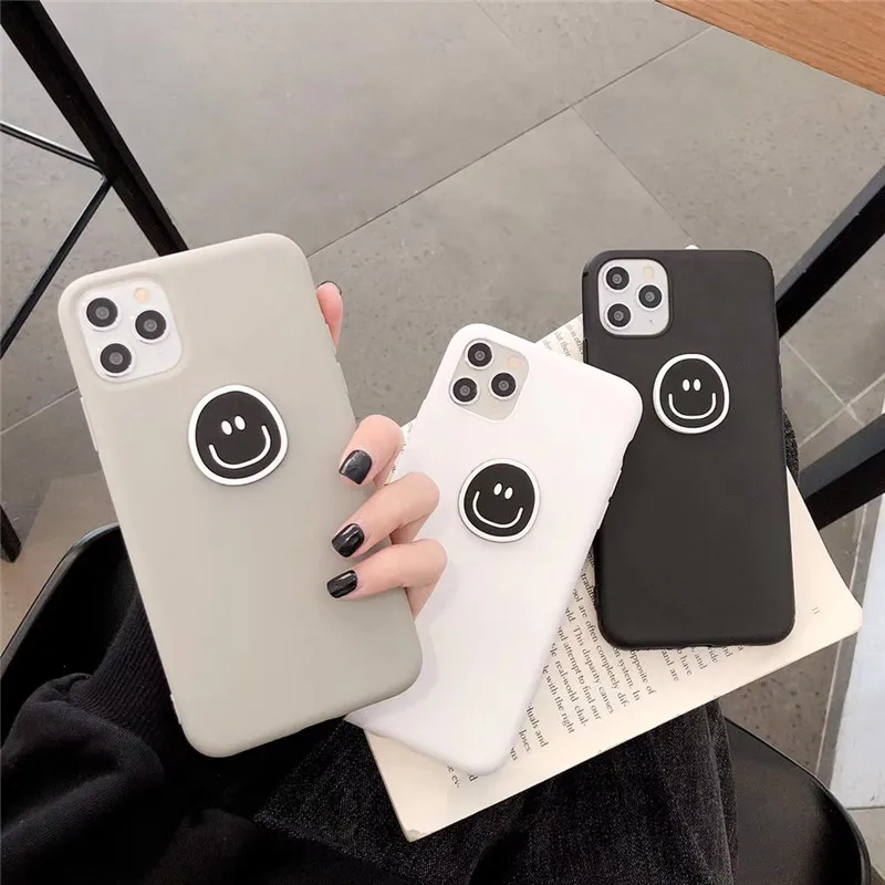 

Korea brand Cute 3D Smile face soft phone case for iphone X XR XS 11 Pro MAX 6S 7 8 plus for samsung S8 S9 S10 Note cover