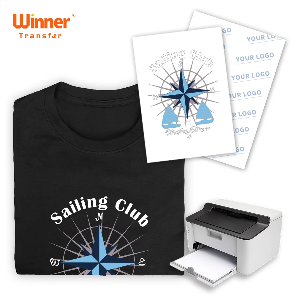 

Winner Transfer Pack of 100 Sheets Film Free laser heat press laser transfer paper self weeding for T-shirts