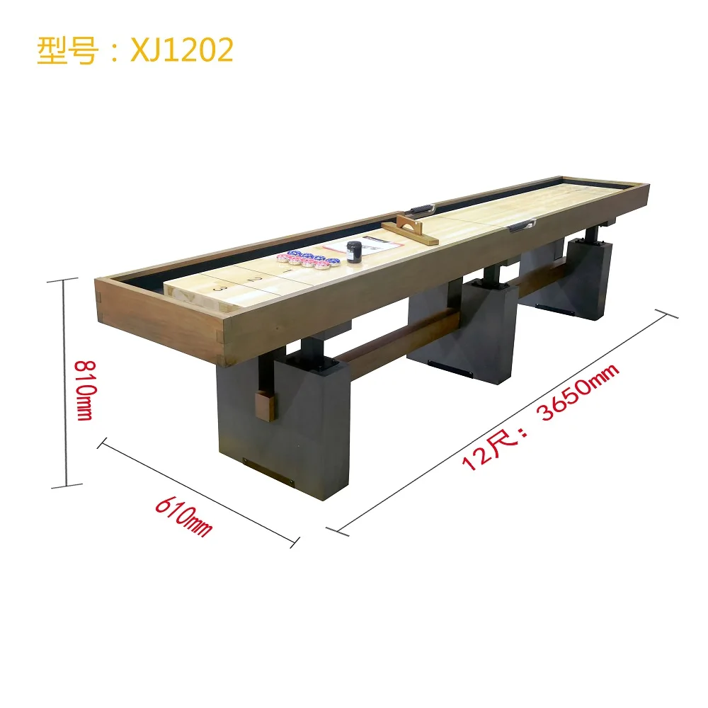 

High quality 12ft Shuffle table Shuffleboard Table, Wood color