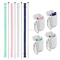 

Reusable Silicone Collapsible Straws Portable Drinking Straw with Carrying Case and Cleaning Brush, BPA Free