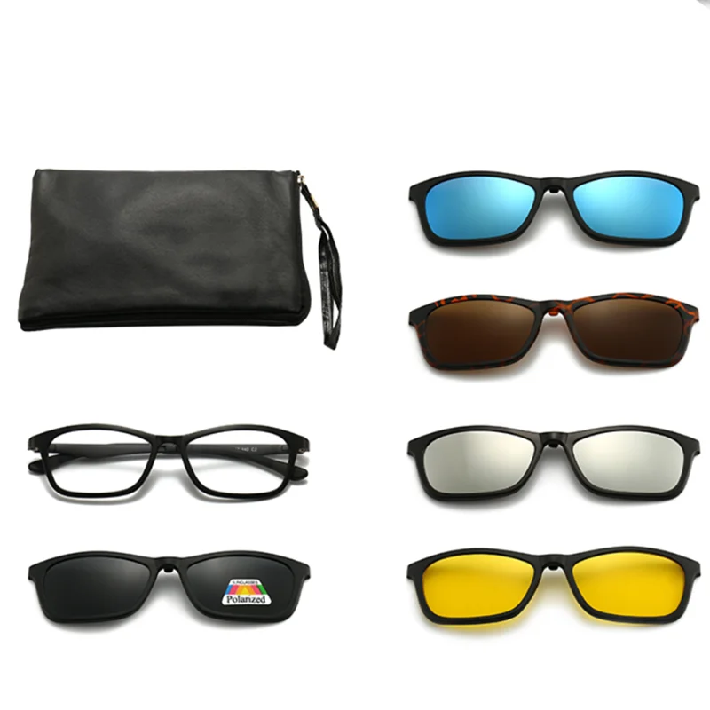

DLC2248 PC New Arrivals 2021 Driving Sun Glasses Sonnenbrille 5 Magnetic Clip On Sunglasses