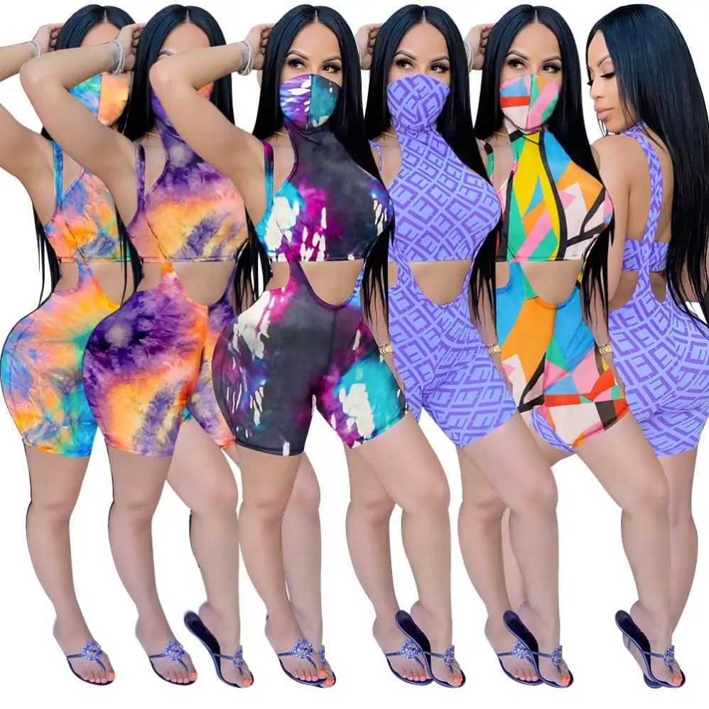 

2020 New Fashion Sexy Women Pants Sports Suit Jumpsuits Shorts Two Piece Set