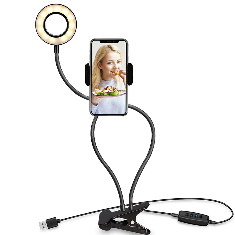 

CCT Adjustable Portable 24 LED Small USB Right Light 6W with Desktop Clip & phone Holder