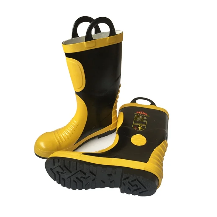 

Portable Forest fire protection steel plate protect anti-slip shock resistant heat insulation flame retardant safety fire boots, Yellow