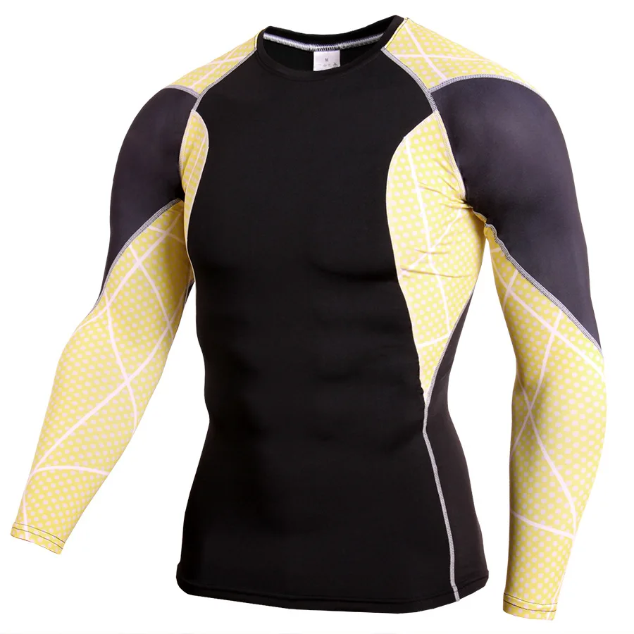 

2021 Tight Male Compression Fitness Cycling Slimming Fast Dry Long Sleeve T-Shirt