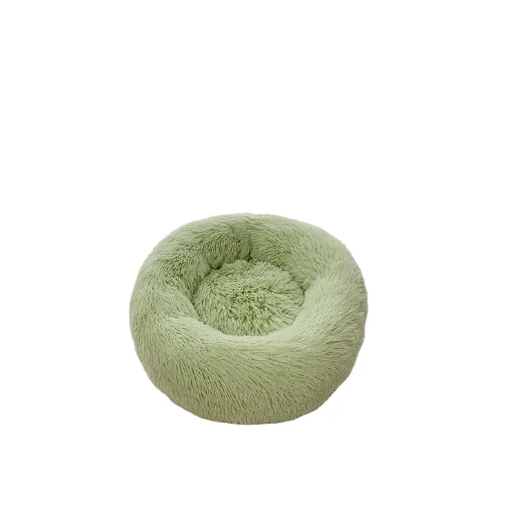 

Wholesale long fleece plush Round donut bed cushion Pet Cat removable Bed Memory Foam waterproof pet bed, Picture showed