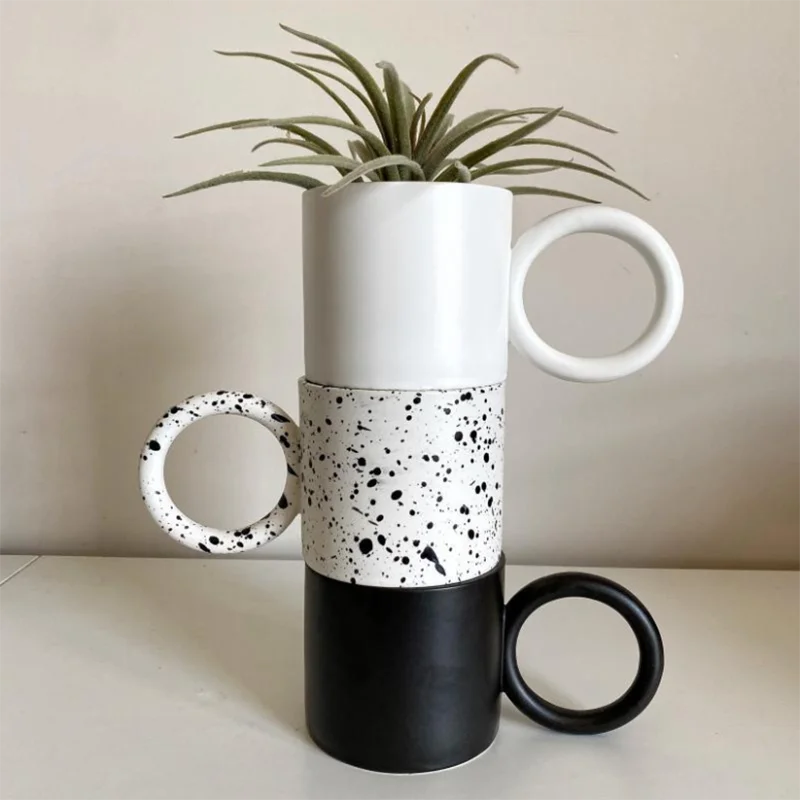 

UCHOME Best Sell Ins Style Simple Nordic Big Ear Ceramic Coffee Mugs, Many colors can be choosed