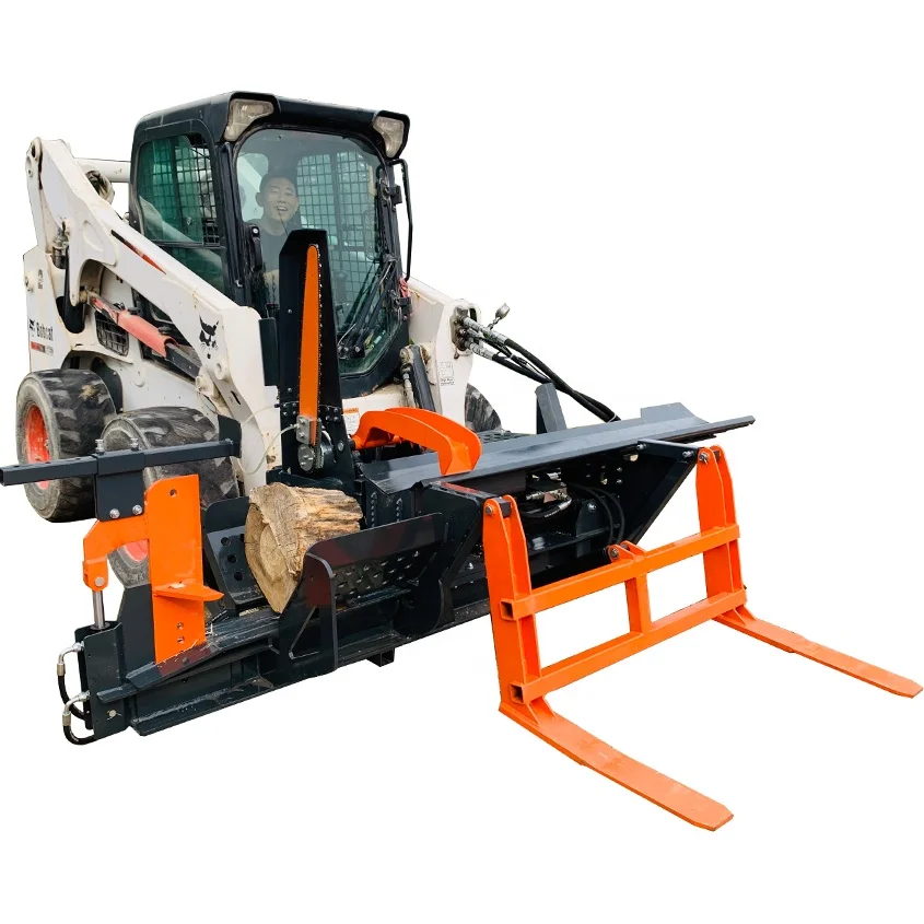Skid Steer Wood Processor Log Processor With Hydraulic Wedge And Lifter