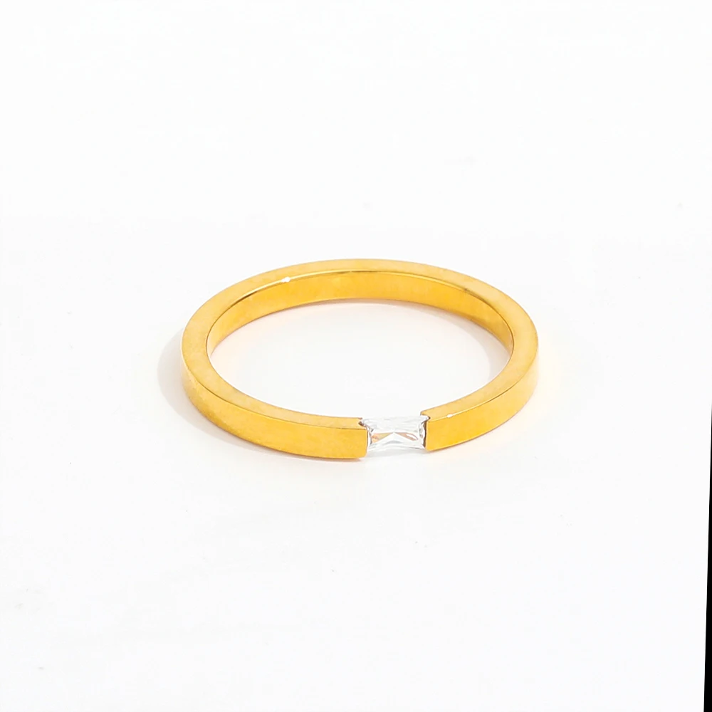 

High End 18K PVD Gold Plated Plain Band Rings Simple Rings for Women