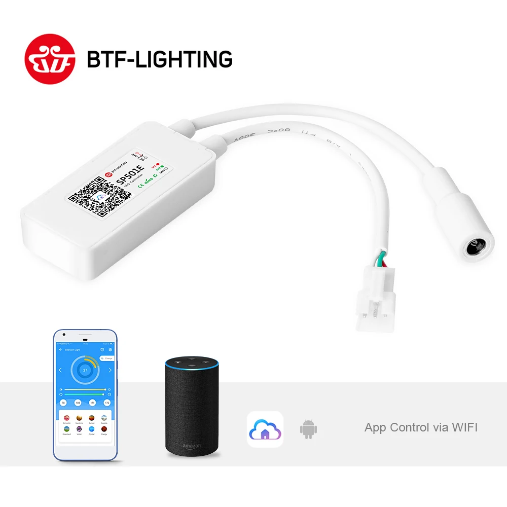 DC5-24v intelligent addressable rgb app wifi sp501e controller for led strip