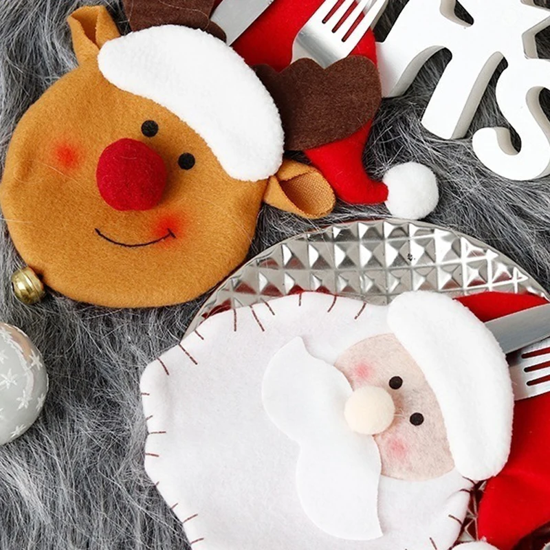 

Christmas decoration supplies creative cartoon knife and fork bags set hall holiday party decoration Cover Felt tableware sets