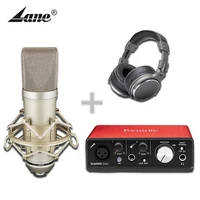 

Professional earphone studio recording microphone and Focusrite sound card set