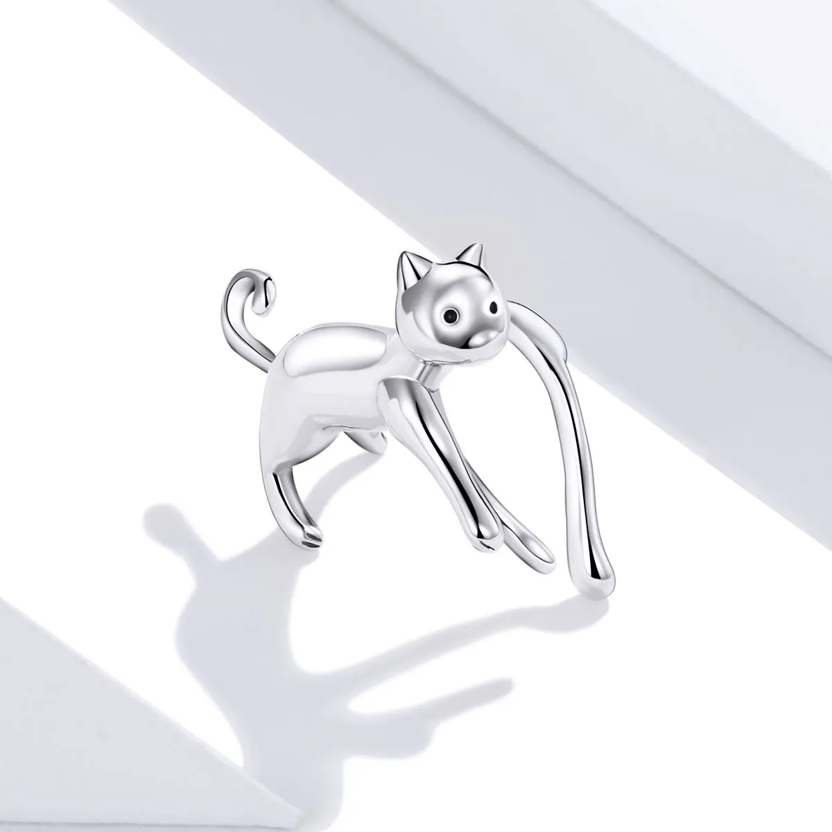 

Fashion Women 925 Silver Climbing Cat Cute Animal Earrings Jewelry Studs 2020