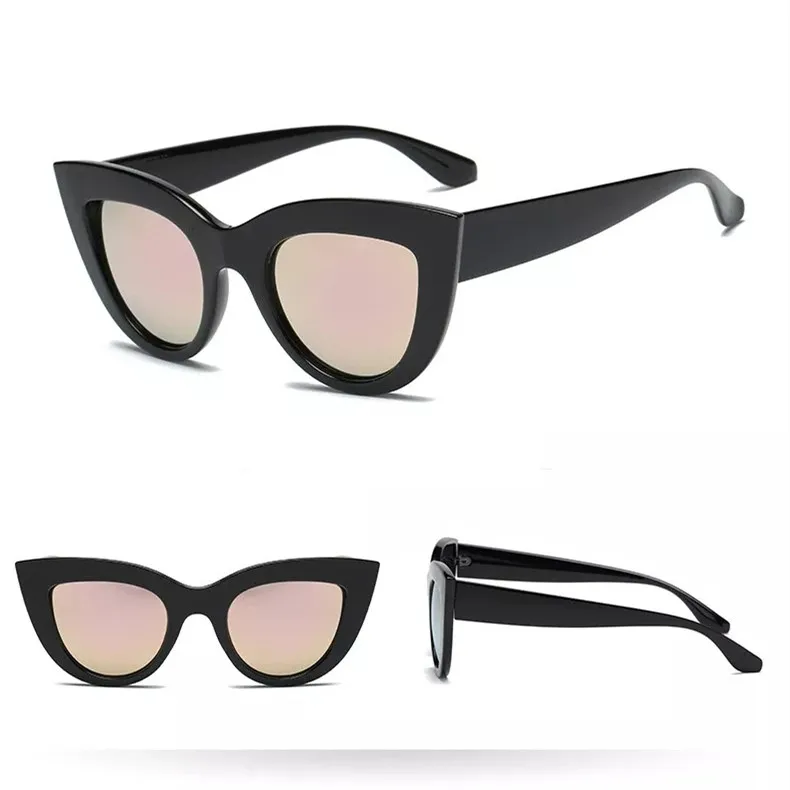 

2022 Small Sunglasses Women Retro Black White Cateye Sun Glasses Fashion Vintage Brand Designer Cat Eye Sunglasses