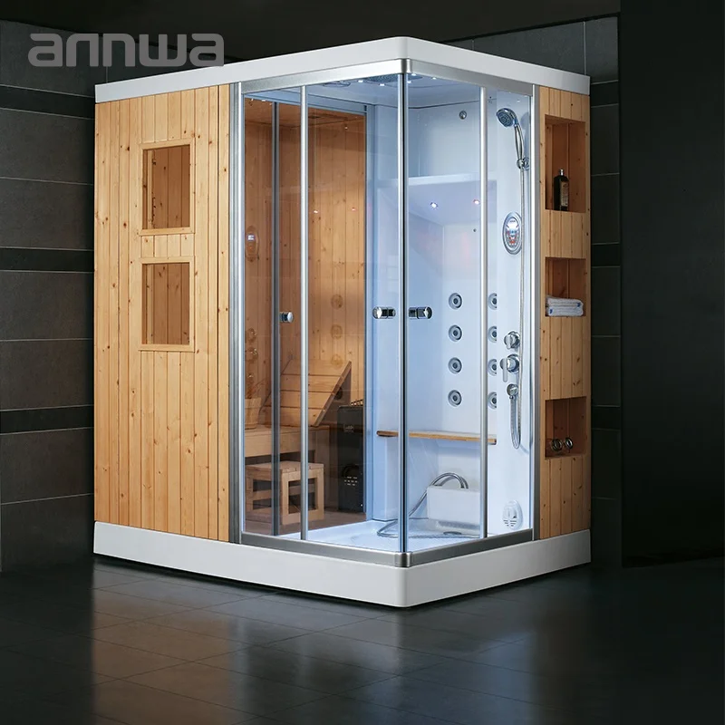 
sauna and steam combined room spa shower & sauna with tempered glass shower door 