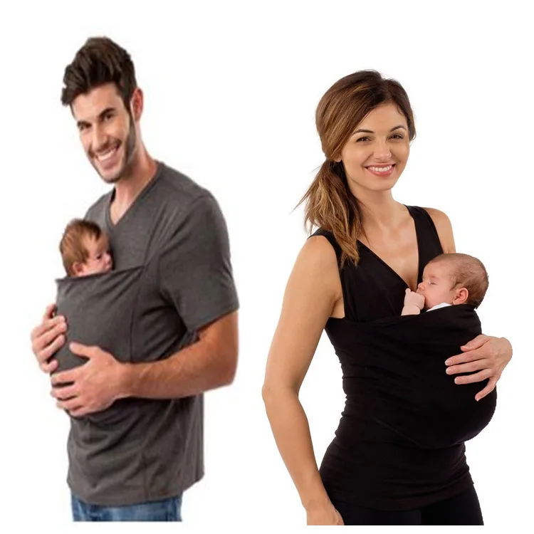 

Women's Maternity T Shirts Carrier Baby Holder Kangaroo Shirts Pregnancy Breastfeeding Clothes Tops For Men