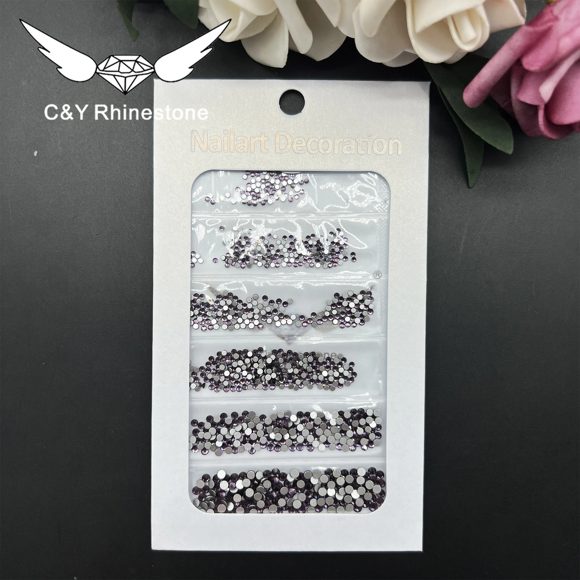 

CY Non Hotfix Crystals Flatback Gems Mix Size Glass Rhinestone For Nail Art Decoration