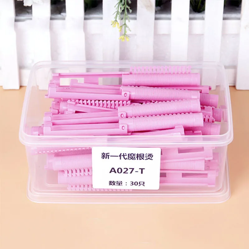 

Masterlee Brand Curly Hair Styling Anti-static Self-winding Tool Morgan Perm Bar hairdressing tools, Pink/gray
