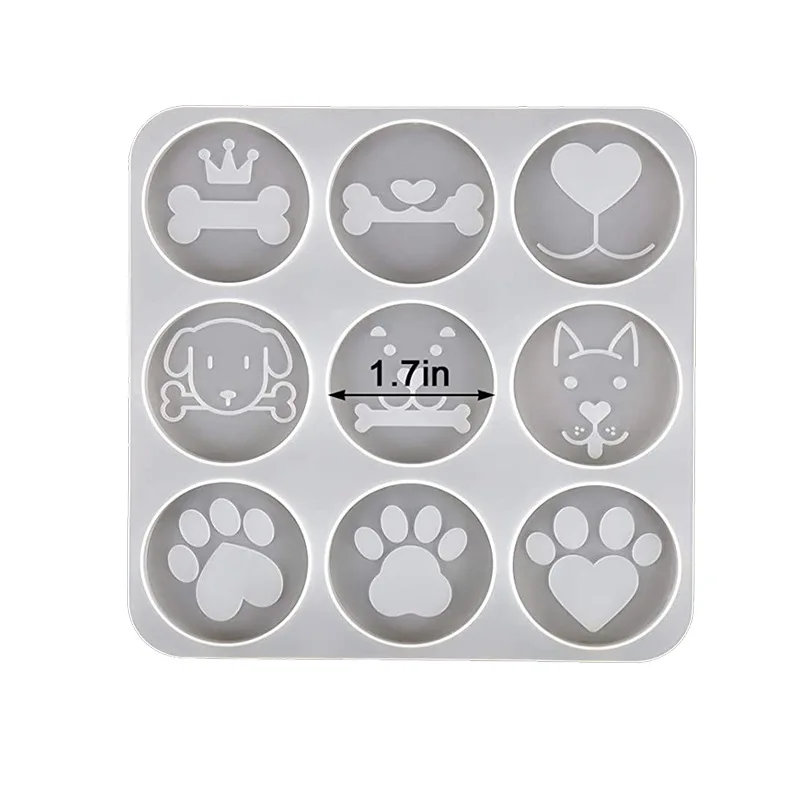 

Epoxy Craft Mobile Ornament Decoration Pet Dog Cat Paw Agate Geode Badge Reel Phone Stand Holder Resin Silicone Phone Grip Mold