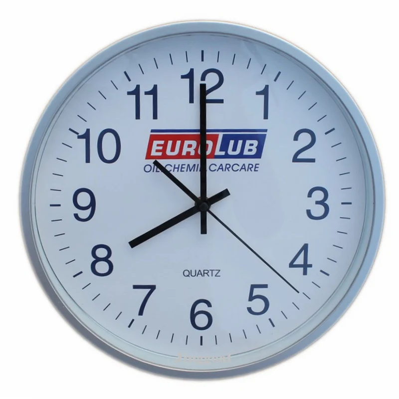 

Customized branded 30CM 12 inch Promotional Plastic Quartz Round Wall Clock