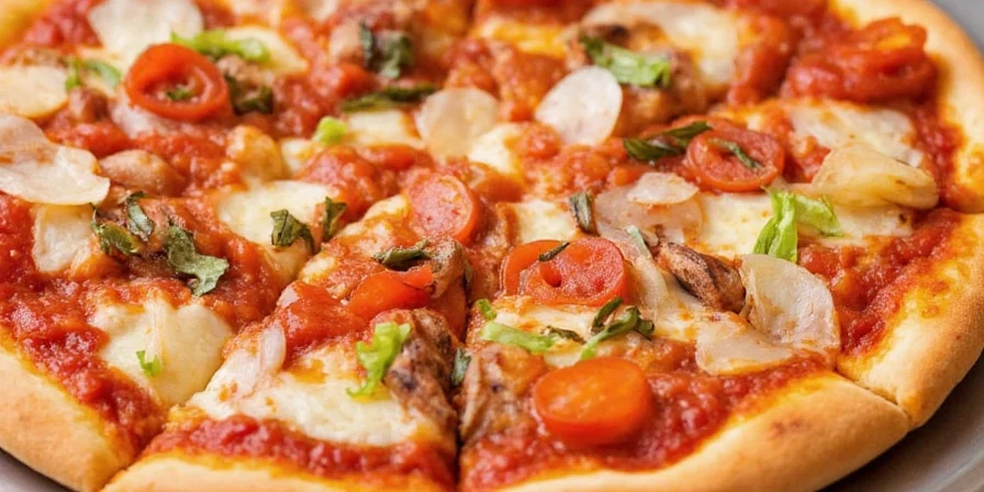 Pizza Toppings with Spicy Sauce