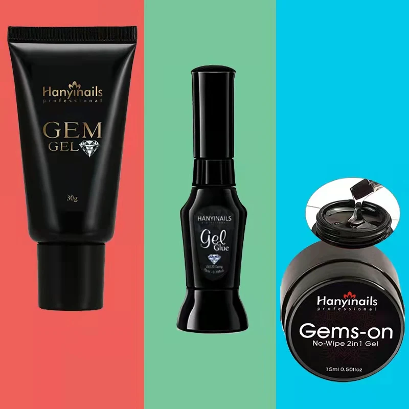 

Hanyinails wholesale nail art supplies UV/LED crystal gel glue for nail rhinestones uv gel