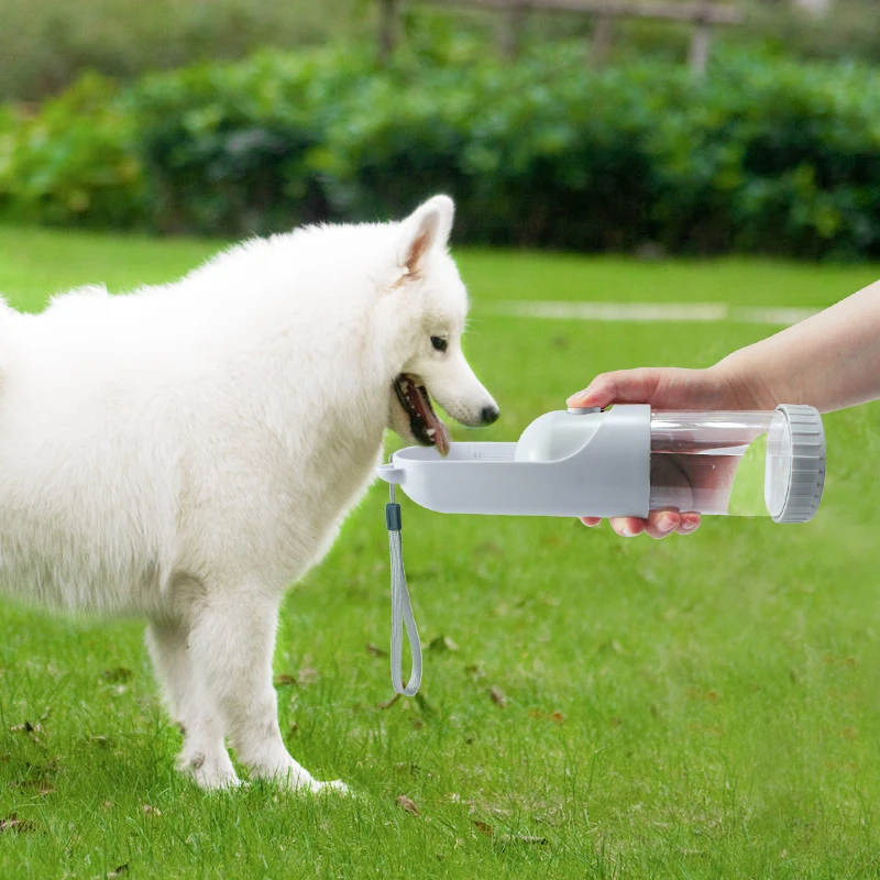 

Cute Reversible Portable Pet Dog Bowl Leakproof Pet Water feeder Pet Outdoor Walking Travel Water Bottle with Food, Pink/blue/white