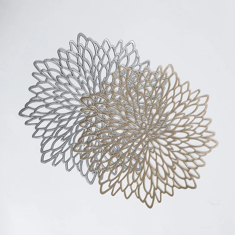

New Design Gold Placemat, Gold Decorative PVC Placemats, Gold, silver