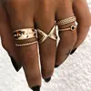 2019 Latest Design Geometric Punk Style Gold Silver Moon star Finger Ring Sets For Women Knuckle Party Rings Punk Jewelry