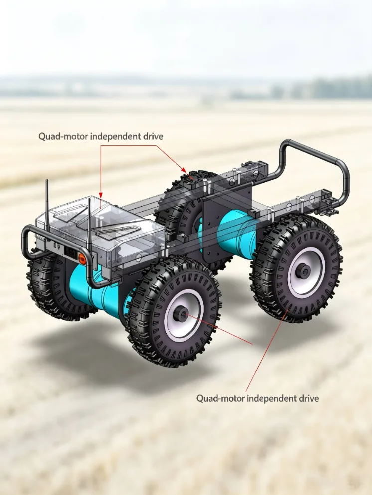 RV50 50L Robot Spruzzatore Agricolo Telecomandato, Veicolo Spruzzatore Autonomo per Fattoria, Auto Irroratrice con Serbatoio da 50KG