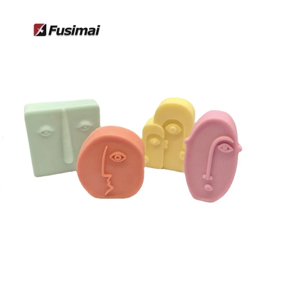 

Aromatherapy Gypsum Hand Soap Ornament Resin Mold Popular Irregular Abstract Face Silicone Manual Candle Mould, Customized color