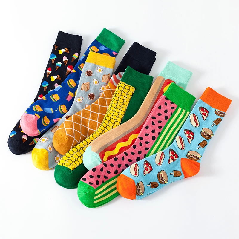 

2020 hotsale Manufacturer supply funny food socks different colorful design fashionable woman socks, Picture or custom color