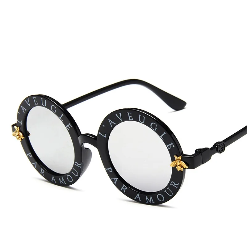 

2021 kids sunglasses little golden letter sunglasses female fashion retro round sunglasses, Custom colors