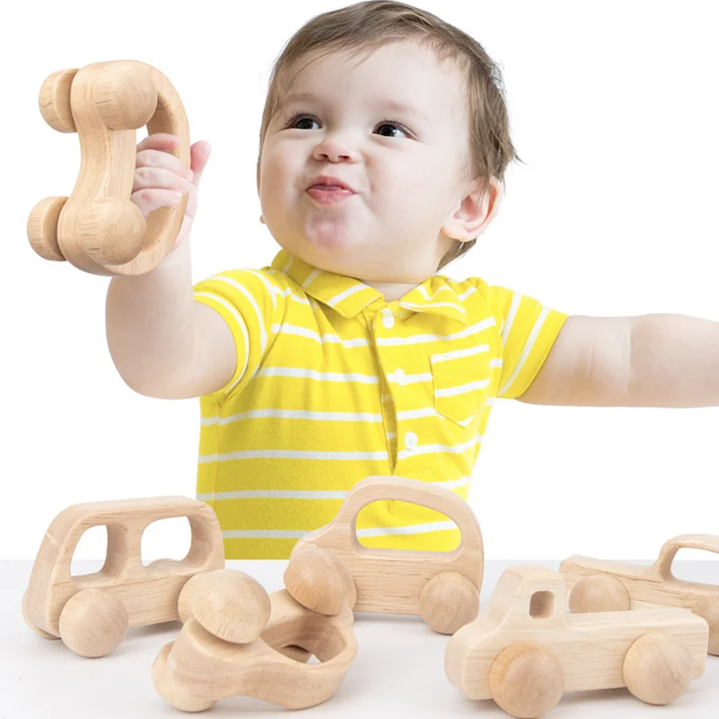 Wholesale Natural Beechwood Mini Cute Wooden Car Toys For Babies