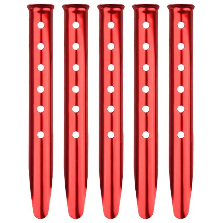 

outdoor Light weight high quality Aluminum U-Shaped Camping Tent nails Peg Stakes, Red