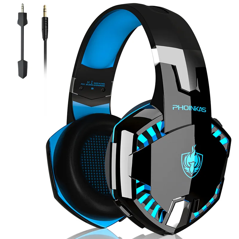 

Headphone 7.1 Surround Gamer Headphones USB PS4 Headband Noise Cancelling Gaming Headset With Mic, Blue,red