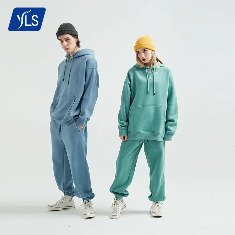 

YLS China Factory Wholesale Mens Sweat Suits Unbranded Two Piece Hoodie Sweatshirt Jogger Set Tracksuits