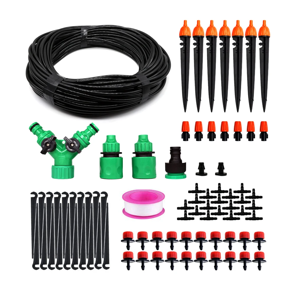 

Customized outdoor garden Farm Automatic Micro Irrigation Dripper Sprinklers water drip irrigation kit system, Black,red,green,orange