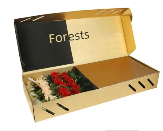 

Custom logo printed recyclable rectangular carton shipping packaging boxes corrugated cardboard boxes for flowers
