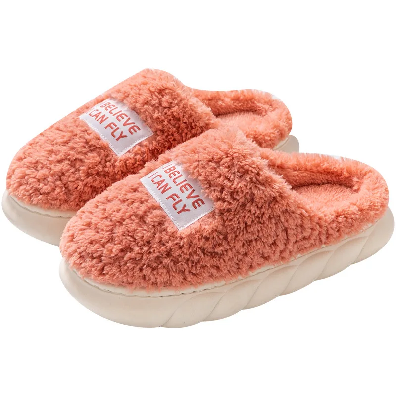 

Cotton Slippers Female Couple Lovely Indoor Home Non-slip Soft Plush Warm Winter Shoes Slippers