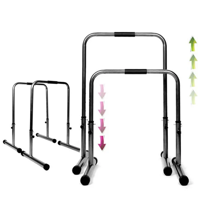 

Height Adjustable Gymnastics Dip Bars Fitness Equipment Workout Parallel Bars, Black