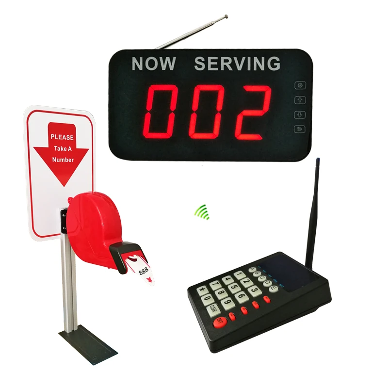 

Restaurant Hospital Wireless Queue Management Call System Keyboard with 3-Digit Number Screen and Ticket Dispenser