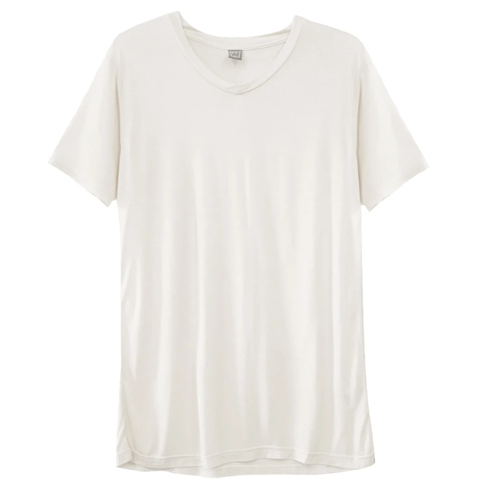 

Surplus Apparel 100% Modal Fiber FREE Sample Comfort Short Sleeve V Neck White Shirt Men