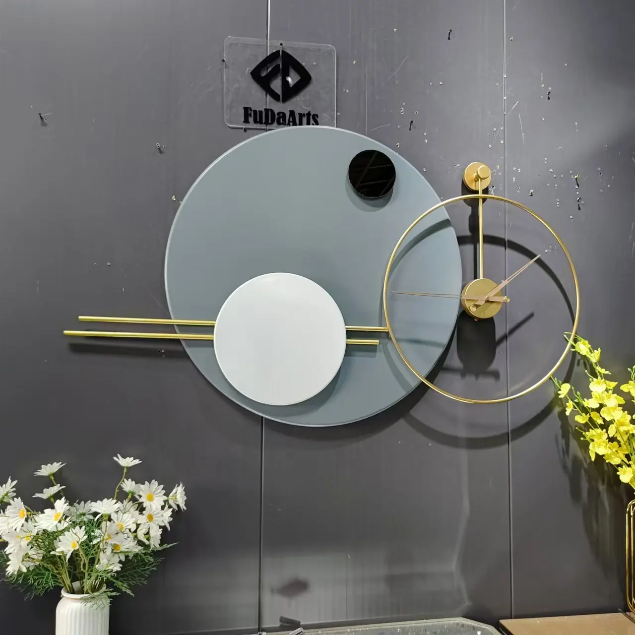New Luxury 91X70cm Chinese Iron Clock Decoration Light Elegant Wall Hanging for Living Room Sofa Background Dropshipping