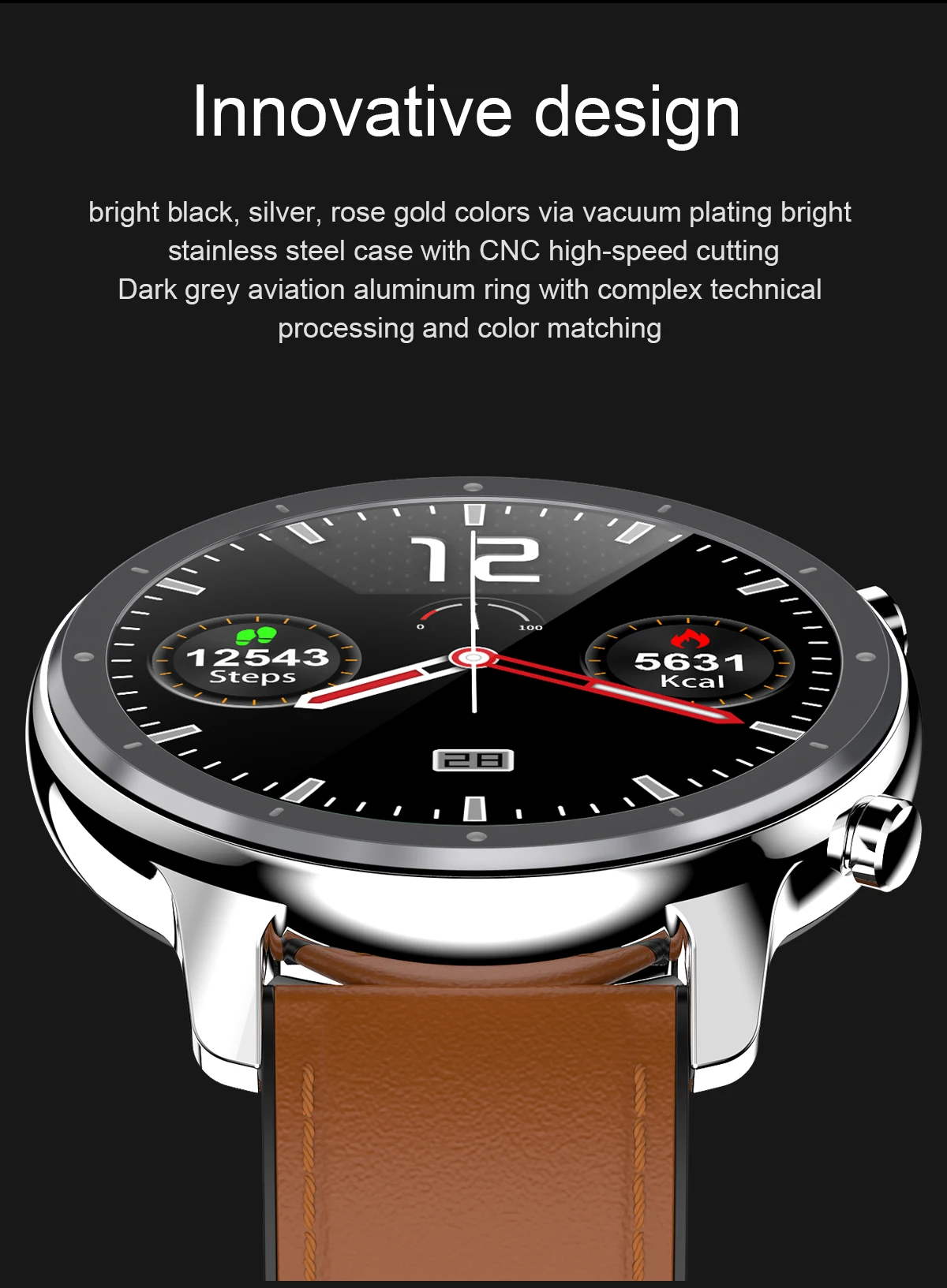 2020 Microwear L11 1.3'' Bluetooth sport smartwatch multiple sports mode IP68 ECG heart rate fitness band watch for iPhone