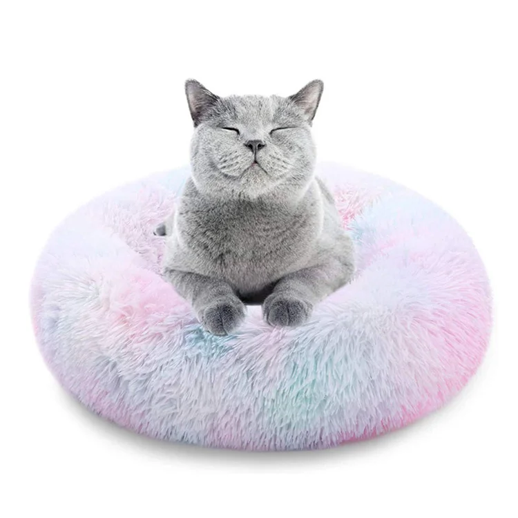 

2021 comfortable donut cuddle round dog bed, soft washable drip cat and dog bed, Customized color